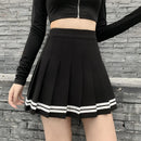 Saia Plissada Xadrez Estilo Harajuku Feminina