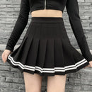 Saia Plissada Xadrez Estilo Harajuku Feminina
