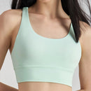 Top Fitness Costas Cruzadas Cor Sólida Feminino