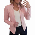 Cardigan Blazer Cor Sólida Feminino
