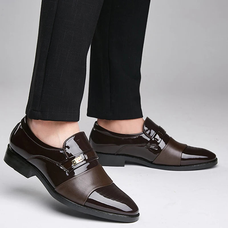 Sapatos Oxfords de Couro PU Preto Formal Masculino