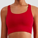 Top Fitness Costas Cruzadas Cor Sólida Feminino