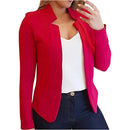 Cardigan Blazer Cor Sólida Feminino