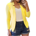 Cardigan Blazer Cor Sólida Feminino