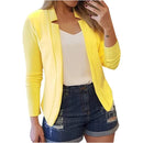 Cardigan Blazer Cor Sólida Feminino