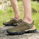 Summer men's outdoor leisure breathable mesh hiking shoes are soft, comfortable, breathable, anti slip, and wear-resistant