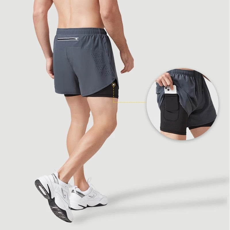 Short Corrida Dupla Camada Masculino