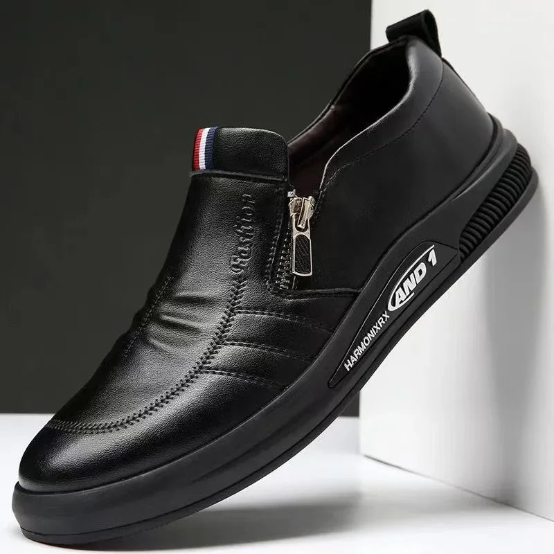 Sapatos mocassins masculino de couro tênis confortáveis