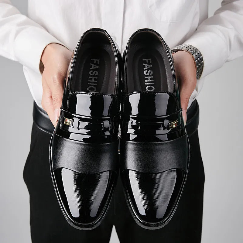 Sapatos Oxfords de Couro PU Preto Formal Masculino