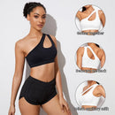 Top Fitness Push Up Ombro Único Feminino