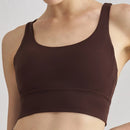 Top Fitness Costas Cruzadas Cor Sólida Feminino